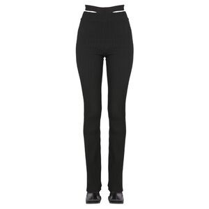 Andreadamo Women Ribbed Trousers With Cut Out Belt